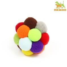 Игрушка для кошек Пижон Пузырь мяч плюшевый микс цветов