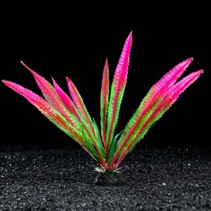Искусственное растение для аквариума и террариума Пижон Аква розовое 4х20 см 5 шт