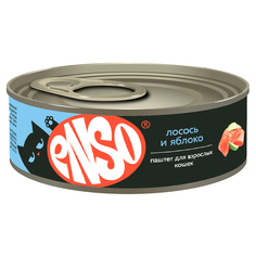 Корм консервированный ENSO для взрослых кошек, паштет с лососем и яблоком 24 шт по 100 гр ЭНСО