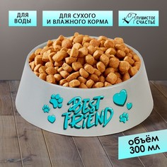 Миска для домашнего питомца Пушистое счастье Best Friend пластиковая серая 300 мл