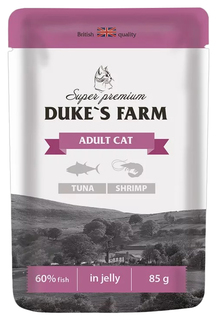 Влажный корм для кошек Dukes Farm тунец-креветки, 85 г