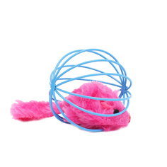 Игрушка для кошек Пижон Мышь в шаре 6 см, синяя/розовая