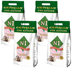Наполнитель туалетов для котят №1 Crystals For Kittens силикагелевый, 4 шт по 5 л N1