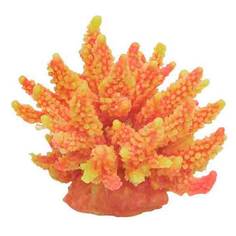 Декорация для аквариума Vitality Коралл пластиковый мягкий желто-оранжевый 11,5x10x9 см