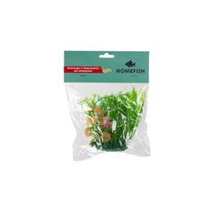 Искусственное растение для аквариума HOMEFISH Куркума пластиковое с грузом 11 см