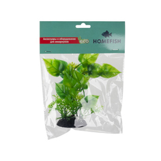 Искусственное растение для аквариума HOMEFISH Филодендрон пластиковое с грузом 12 см