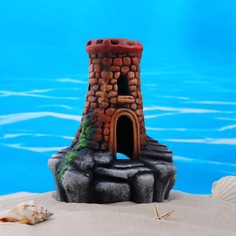 Декор для аквариума Башня керамический, 15 x 11 x 17 см No Brand