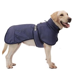 Попона для больших собак, мембранная ткань, размер 2XL ДС 43, ОШ 46, ОГ 62-68 см, синяя No Brand