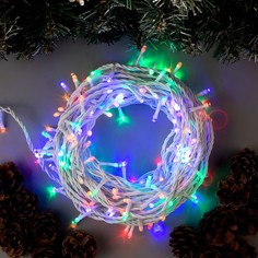Гирлянда "Нить" 20 м , IP44, белая нить, 200 LED, свечение мульти, 8 режимов, 220 В No Brand