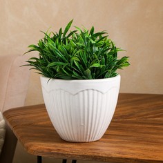 Цветочный горшок Керамика ручной работы Завеса без поддона Р00006496 1,7 л белый 1 шт.