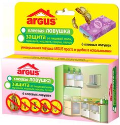 Клеевая ловушка Argus 417294, от тараканов и муравьев, Домик 6шт в уп., 3 штук