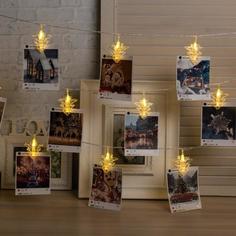 Световая гирлянда новогодняя Luazon Lighting прищепки-елочки 4445732 4,5 м белый теплый