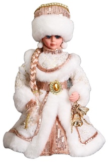 Новогодняя фигурка Зимнее волшебство Снегурочка в шубке с пайетками и косой Р00012810