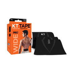 Кинезиотейп KT Tape PRO Wide, Синтетическая основа, 10 полосок 25 х 10 см, черный