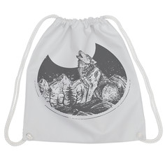 Рюкзак-мешок для обуви и вещей JoyArty Одинокий волк, 38x40 см