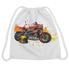 Рюкзак-мешок для обуви и вещей JoyArty На мотоцикле, 38x40 см
