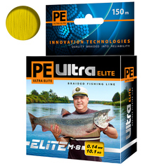 Плетеный Шнур Для Рыбалки Aqua Pe Ultra Elite M-8 Yellow 0,14mm 150m