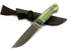 Нож Мастерская Семина Егерь, Bohler S390, макумэ ганэ, зуб мамонта, кап.клена