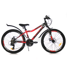 Велосипед 24" Stels Navigator 450 MD V030 (рама 13) (ALU рама) Черный/неоновый/красный