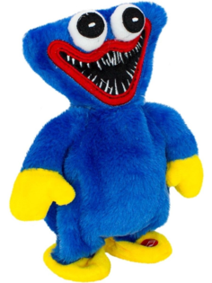 Мягкая игрушка-повторюшка Huggy Wuggy музыкальная синяя (19 см) Kids Choice