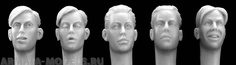 HH13 5 different youthful heads WW2 hair Hornet
