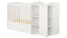 Кроватка-трансформер детская Polini kids Ameli 800, с комодом, белый