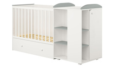 Кроватка-трансформер детская Polini kids Ameli 800, с комодом, белый-серый