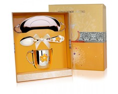 Набор детского серебра «Звезда» красная эмаль с блюдцем624НБ05808 АргентА