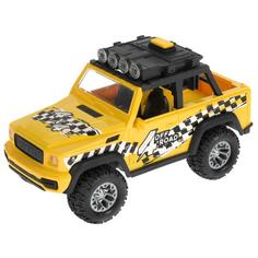 Машинка Технопарк Джип спортивный желтый пластиковый инерционный звук