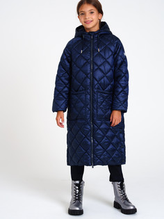 Пальто для девочки PlayToday, тёмно-синий, 152