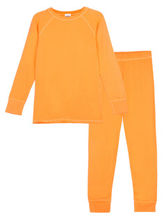 Термокомплект для девочек PlayToday: брюки, толстовка, оранжевый, 98
