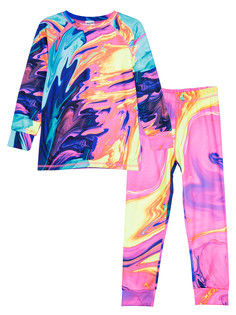 Термокомплект для девочек PlayToday: брюки, толстовка, цветной, 104