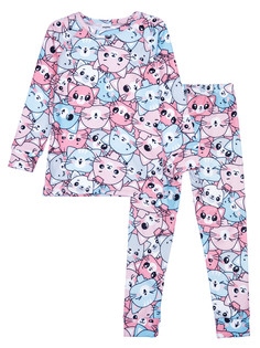 Термокомплект для девочек PlayToday: брюки, толстовка, цветной, 104