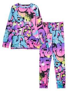 Термокомплект для девочек PlayToday: брюки, толстовка, цветной, 134