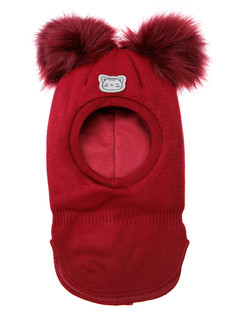 Шапка детская трикотажная для девочек PlayToday, бордовый, 48