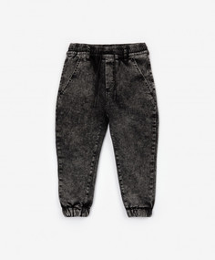 Джинсы с поясом черные Gulliver 22303GMC6403, 134