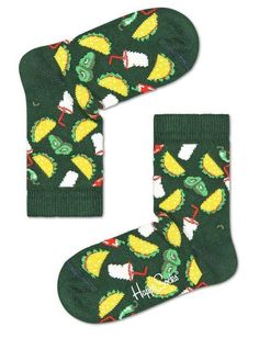 Детские носки Kids Taco Sock с тако Happy socks хаки 7-9Y