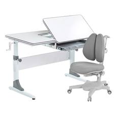 Комплект Anatomica Smart-40 парта+кресло белый/серый с серым креслом Armata Duos