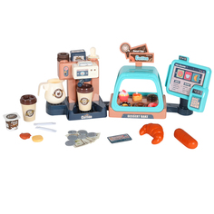 Игровой набор JIACHENG Супермаркет, игрушечная касса, кофемашина, продукты, JB0209124. Amore Bello