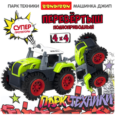 Трактор-перевёртыш 4WD на батарейках, Bondibon "Парк Техники", цвет зелёный ВВ5887