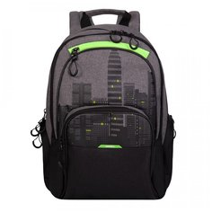 Детские рюкзаки Grizzly RU-030-41 черный-салатовый