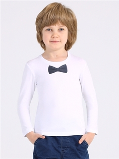 Лонгслив детский Апрель 1ПДЛД3044804, белый Бабочка в гусиную лапку, 98