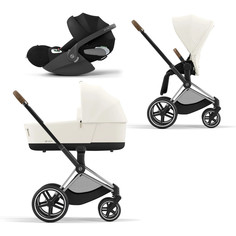 Коляска детская Cybex Priam-4-mix-3-1 СР4-3-1-Chrome-Brown-OffWhite