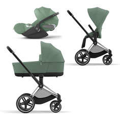 Коляска детская Cybex Priam-4-mix-3-1 СР4-3-1-Chrome-Black-LeafGreen