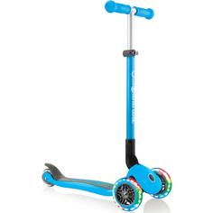 Самокат трехколесный Globber PRIMO FOLDABLE LIGHTS, голубой 432-101-2