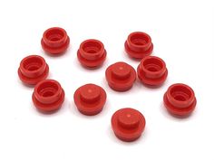 Конструктор LEGO Круглая кнопка 1х1, красная, 100 шт 614121