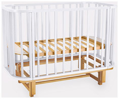 Детская кроватка RANT 120x60 SANDY арт 767, овальная, сьемное ограждение Cloud White 2 кор РАНТ