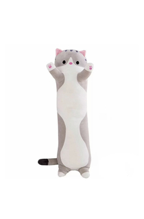 Мягкая игрушка Emily кот-батон , серый, 70 см
