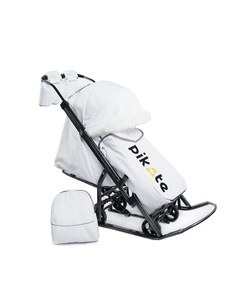 Санки-коляска Pikate Premier, белый с утепленным конвертом PR22-wh