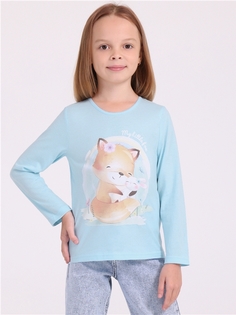 Лонгслив детский Апрель 1ДДЛД3568001, светло-голубой, Лиса и заяц, 92